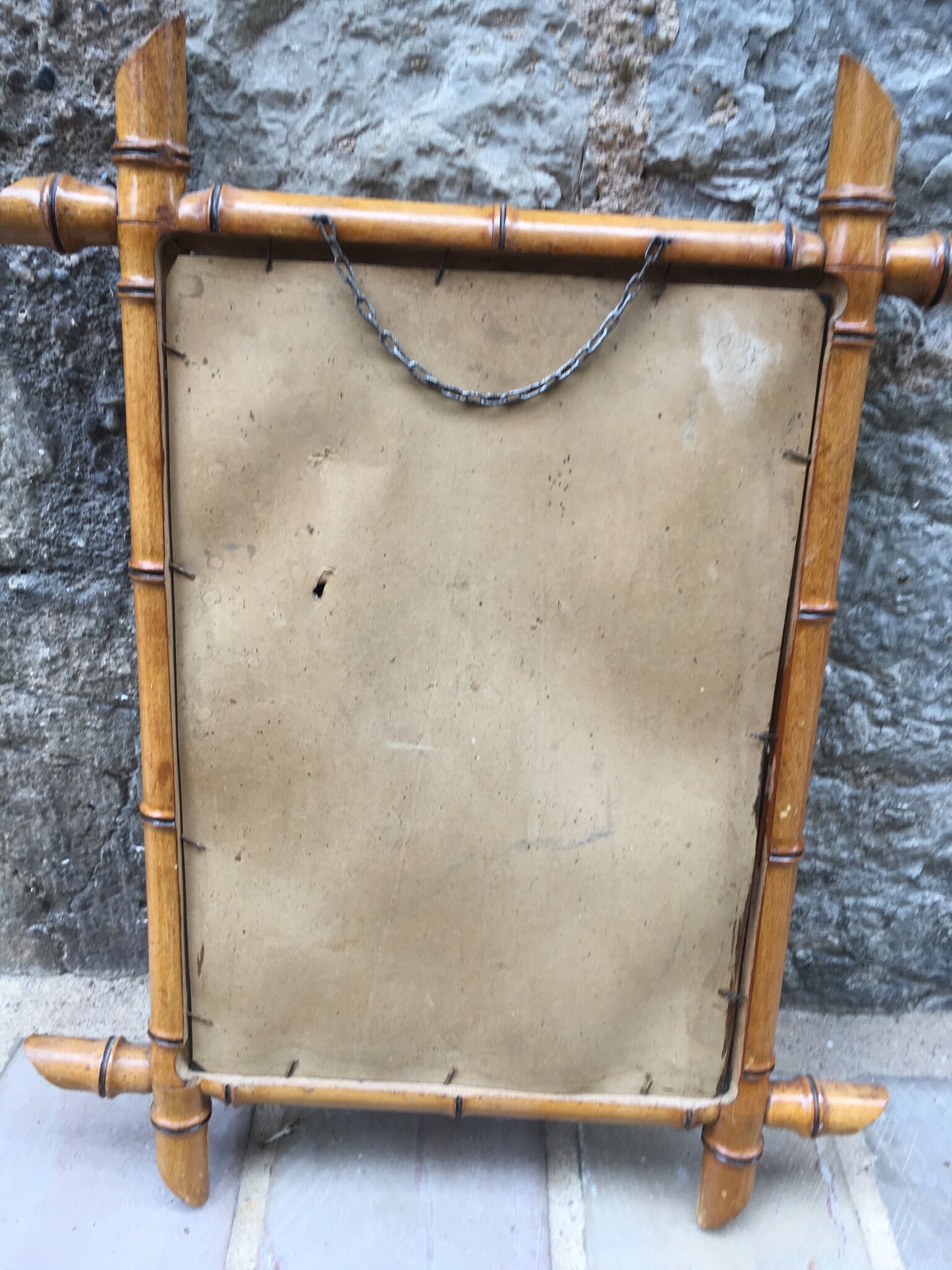 Bamboo imitation wooden mirror 56 x 43