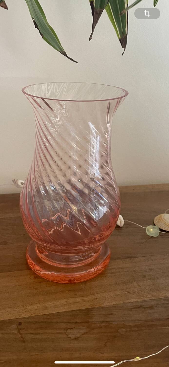 Pink glass vase