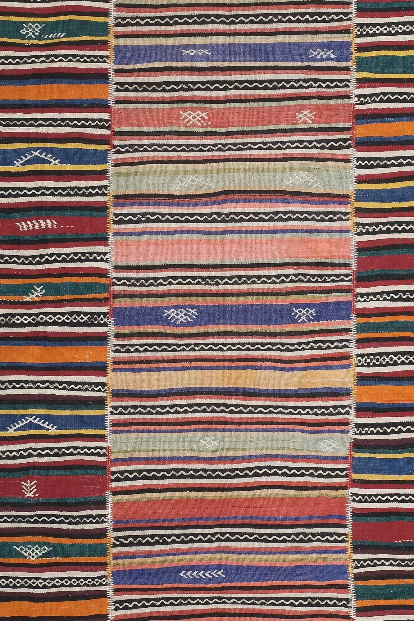 Vintage Turkish kilim handwoven 226x326 cm