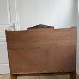 Wooden console table / vintage folding desk with mirror and small drawer