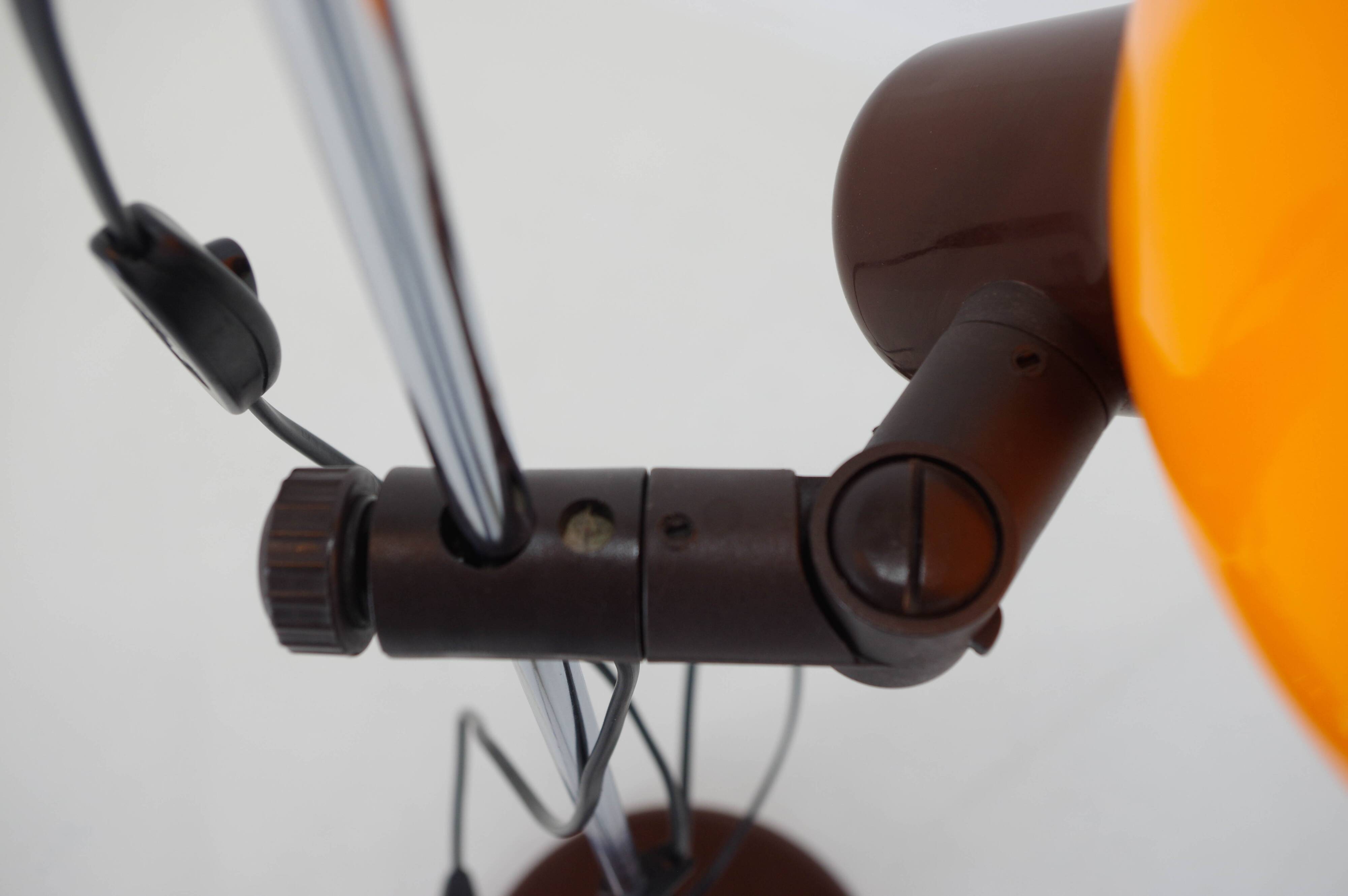 Lampadaire orange vintage, Hongrie, 1970