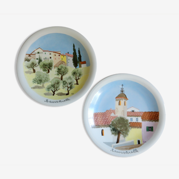 2 decorative plates theme Ramatuel de Limoges
