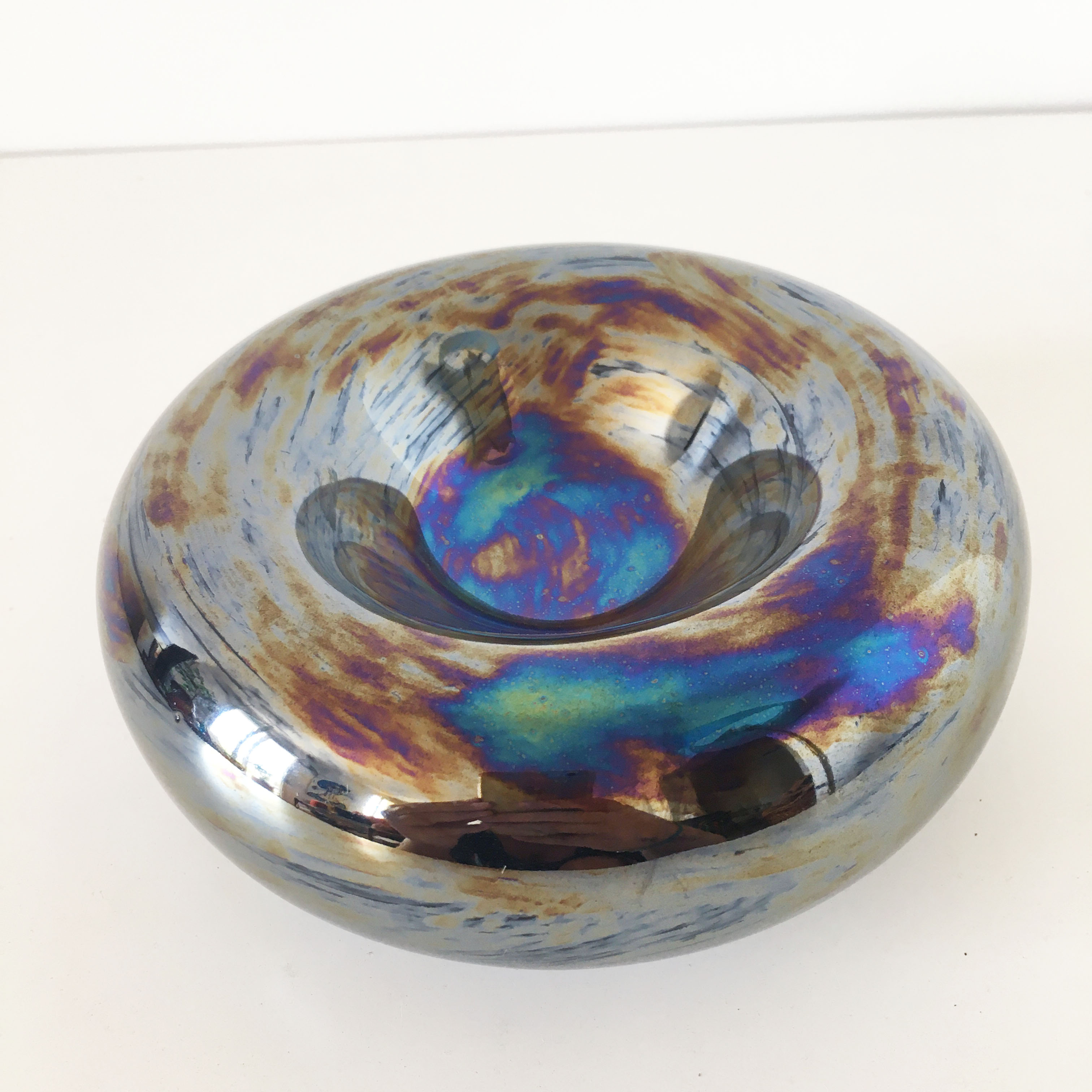 Ceramic silver enamel ashtray