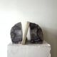 Mineral bookends made of genuine agate stone.