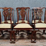 Série de 6 chaises Chippendale en acajou vers 1900