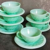 Six opaline cups