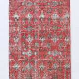 2x8 red floral turkish runner rug.77x261cm