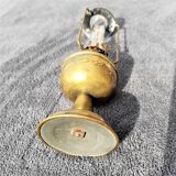 Oil lamp with its hat with 3 cabochons and its fringes in beads