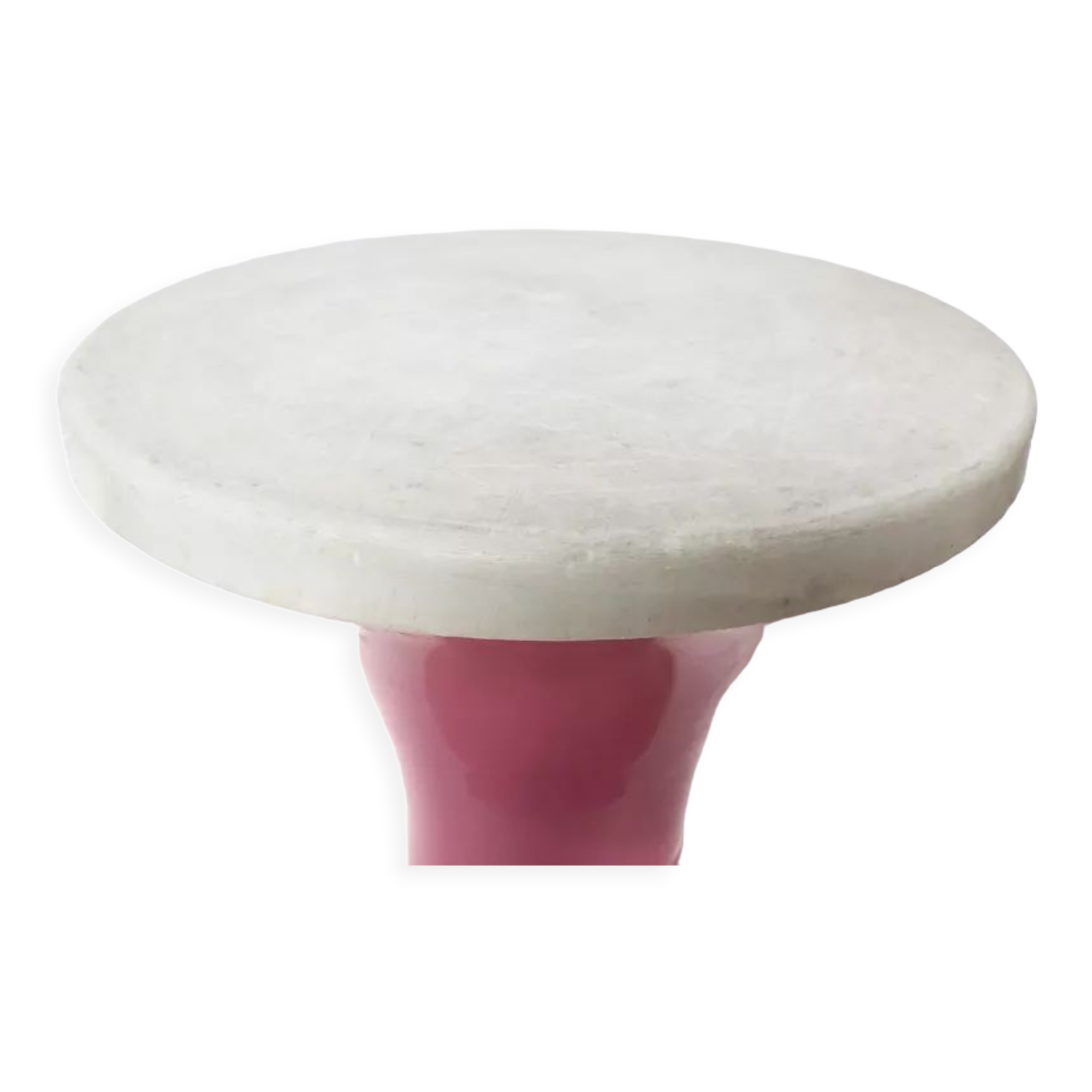 Pink and white "Tam Tam" stool, 1970