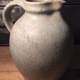 Pitcher in speckled gray enamelled sandstone signed