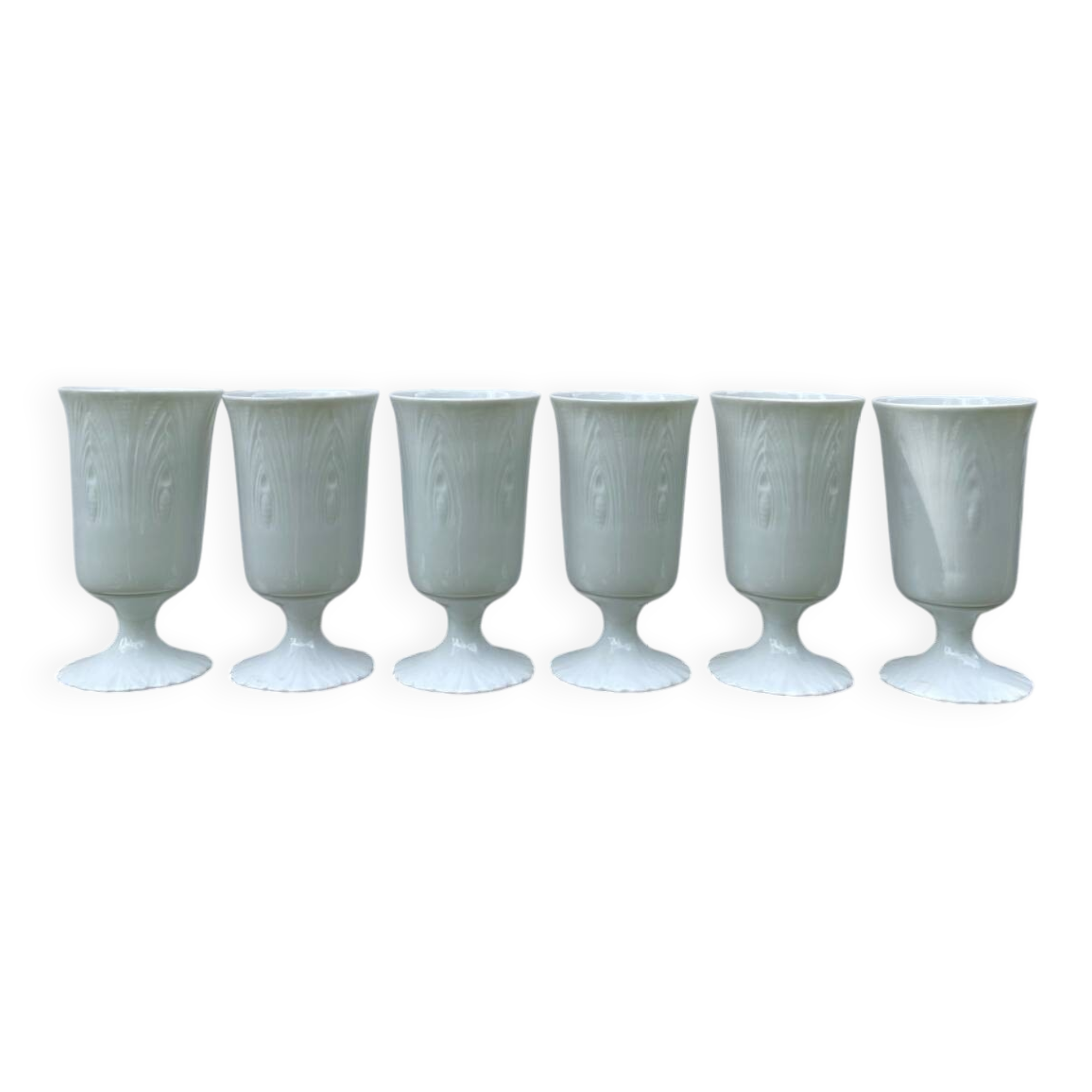Plain white mazagran cups Limoges Seignolles Edelweis