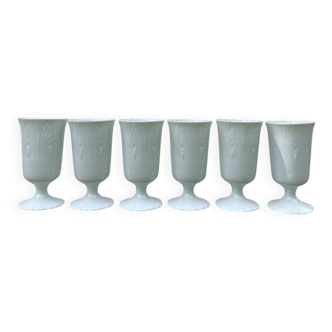 Plain white mazagran cups Limoges Seignolles Edelweis
