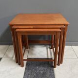 Teak nesting table set by Toften Denmark 1970s