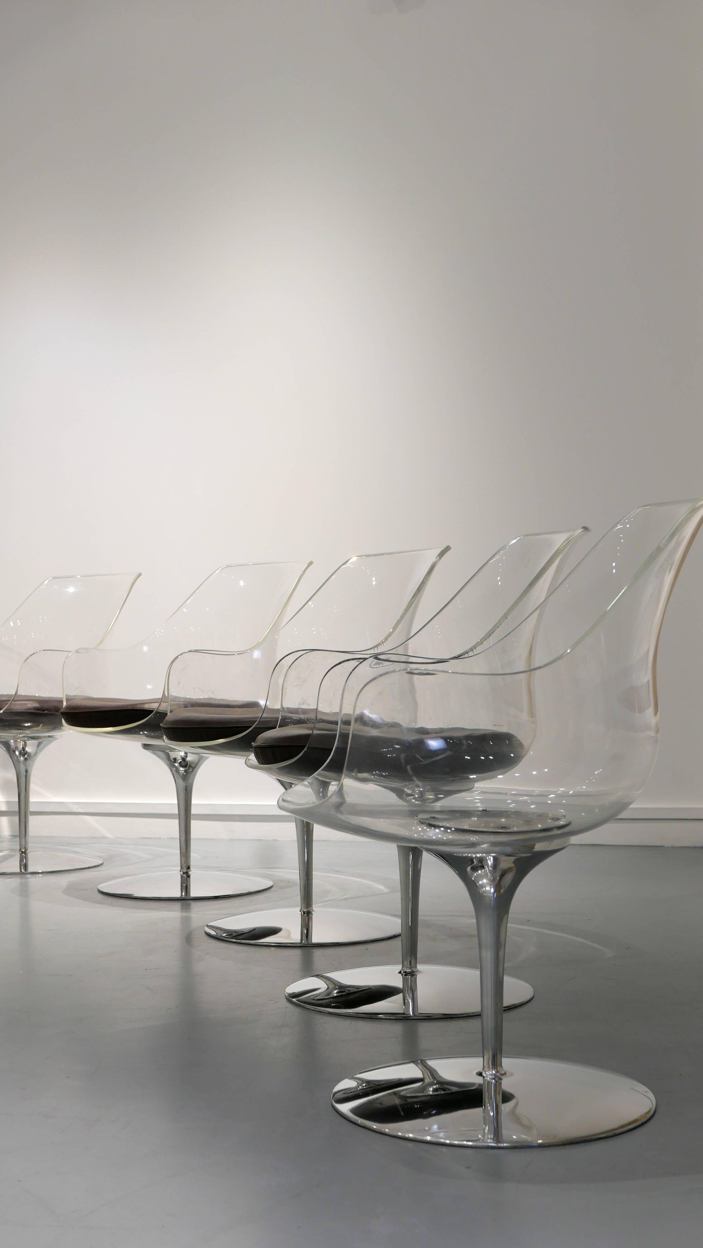 Set of 6 Champagne Armchairs by Erwine & Estelle Laverne, c.1950