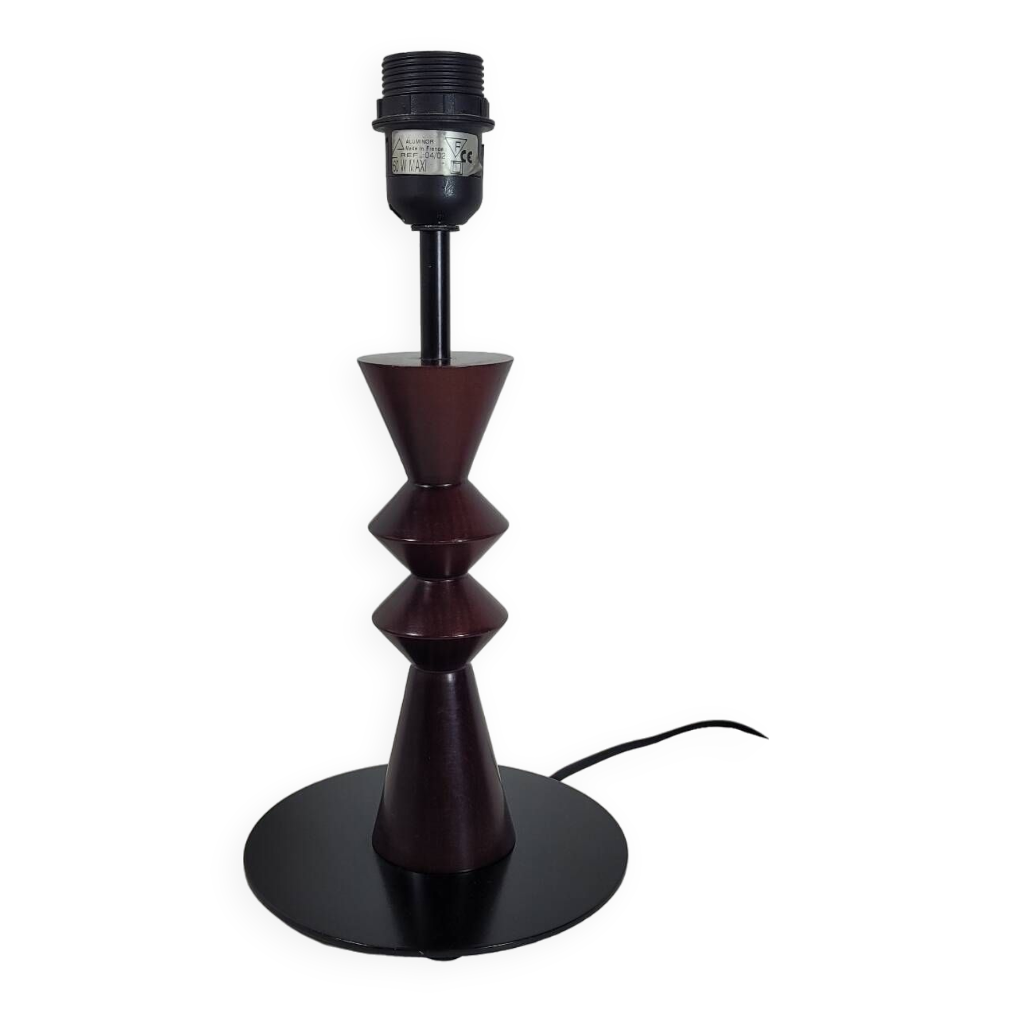 Vintage Aluminor France table lamp in wood and metal