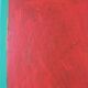 Red on green unique acrylic painting
