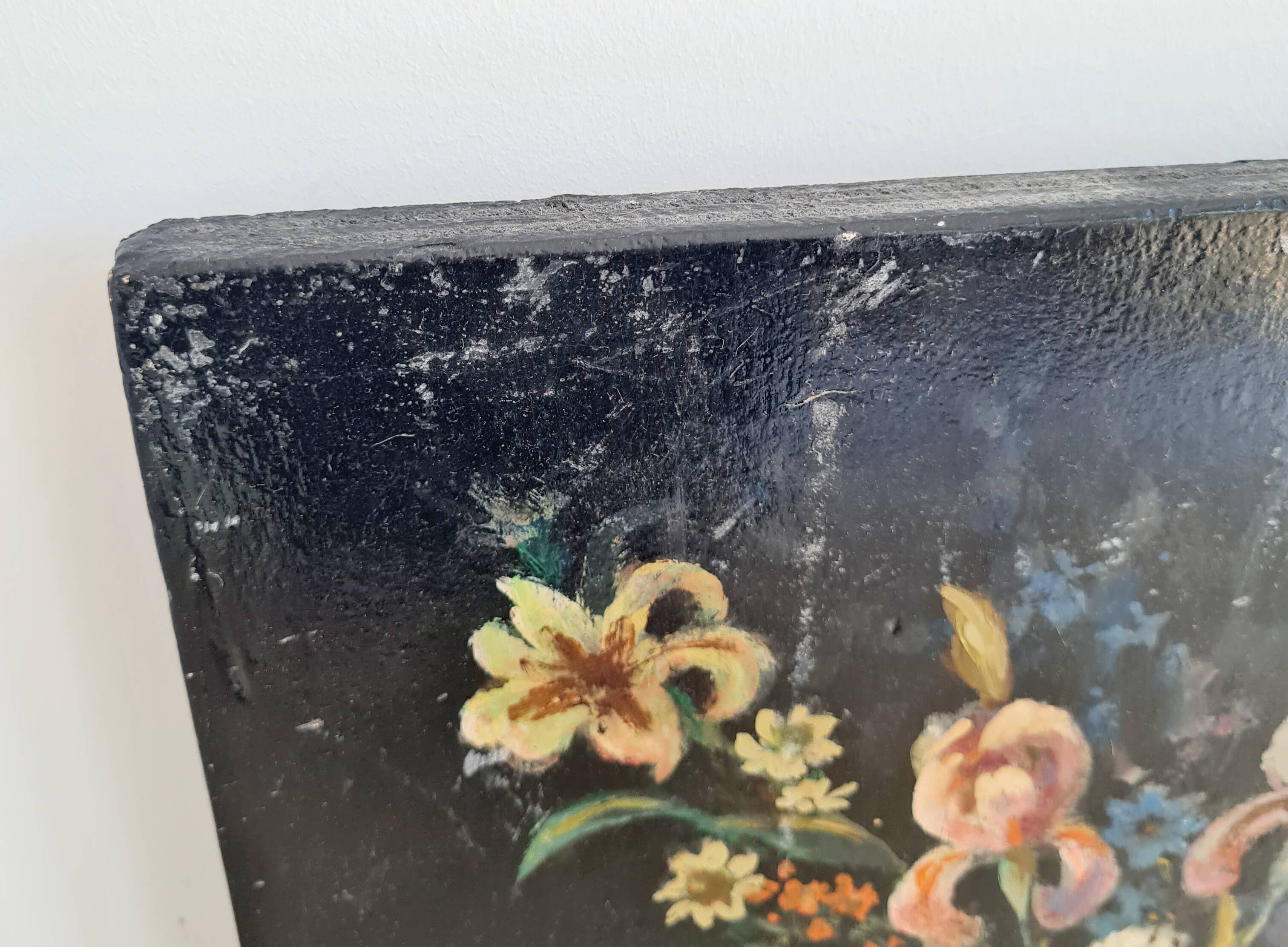 Old painting - bouquet of flowers