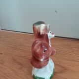 Zoomorphic salt and pepper shaker bears in slip