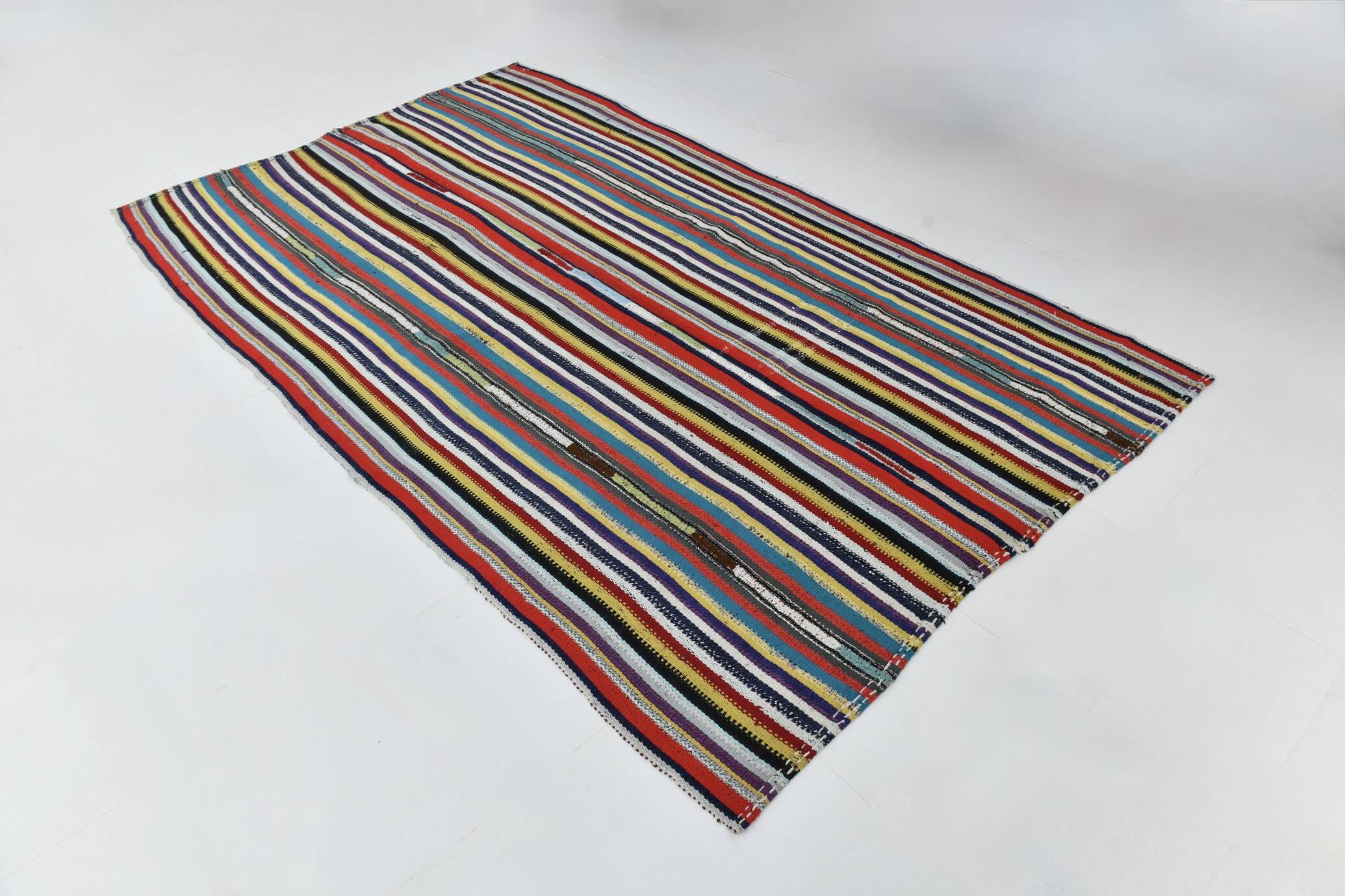 Multicolor Modernist Vintage Kilim Rug, 165x269Cm