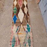 Handmade woolen bohemian Berber runner rug