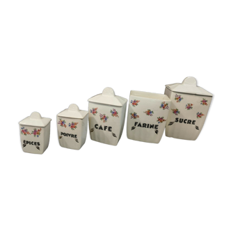 Series of ceramic spice pots Porcelor Céranord France