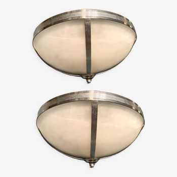 2 marbled glass sconces by zonca, 1970s, set of 2