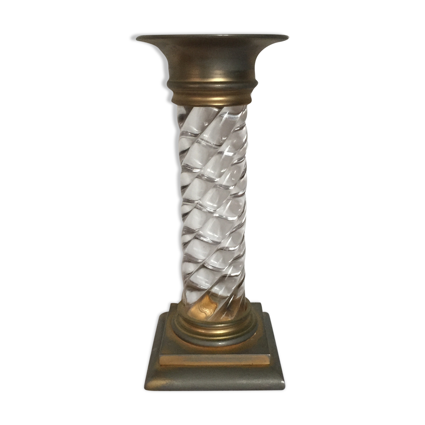 Crystal flambeau and gold metal