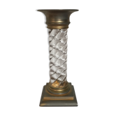 Bougeoir en cristal et métal doré