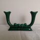 Pair of candlesticks emerald green earthenware 50