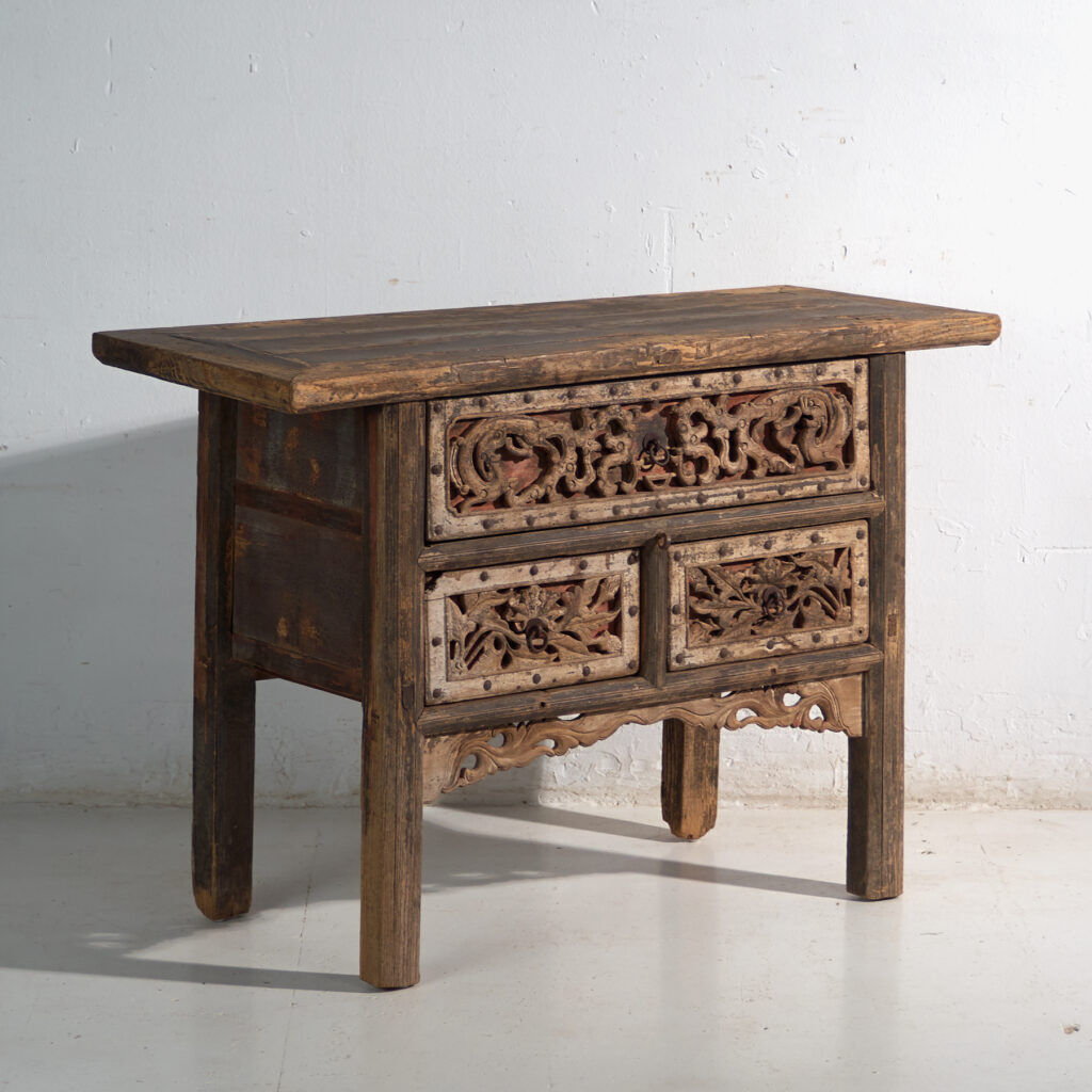 Antique Chinese console with openwork decoration – China, circa 1900