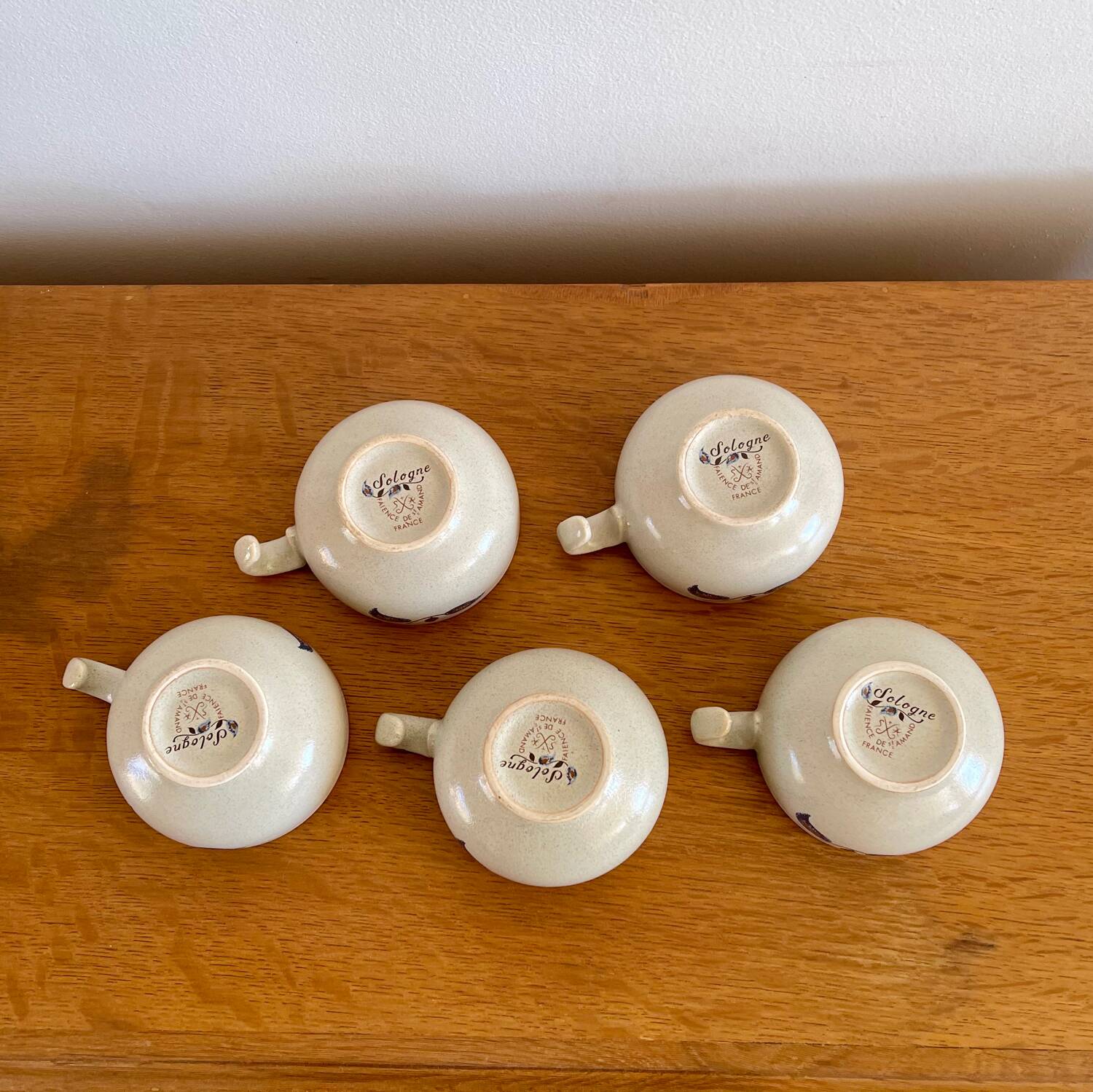 Lot de 5 tasses St Amand Sologne
