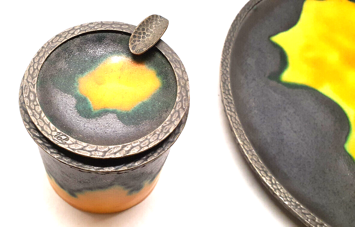 Former smoking tobacco service of Louis Dage 6 pieces art deco collection