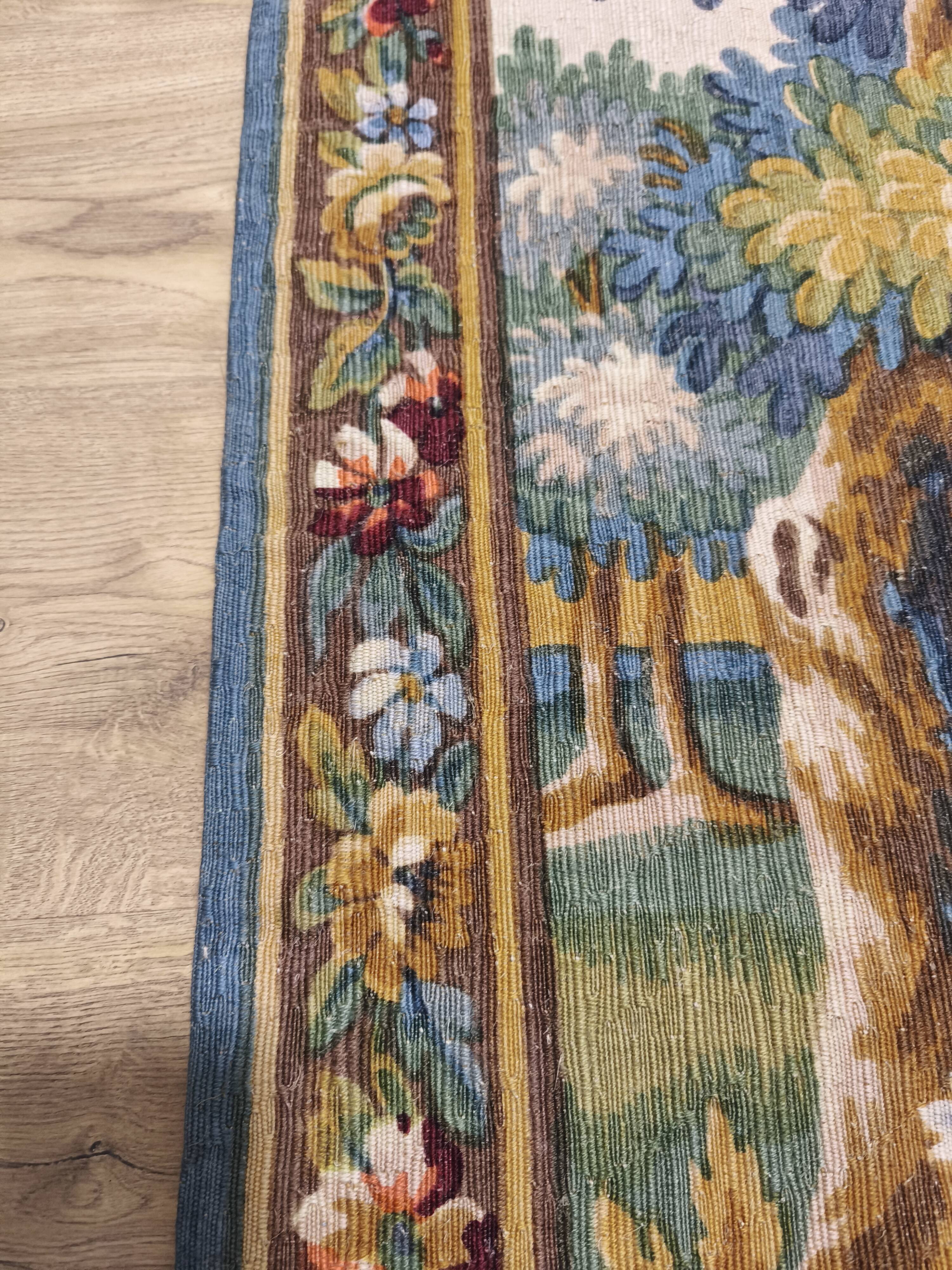 Aubusson tapestry manufactured by Robert FOUR, verdure Chantilly.