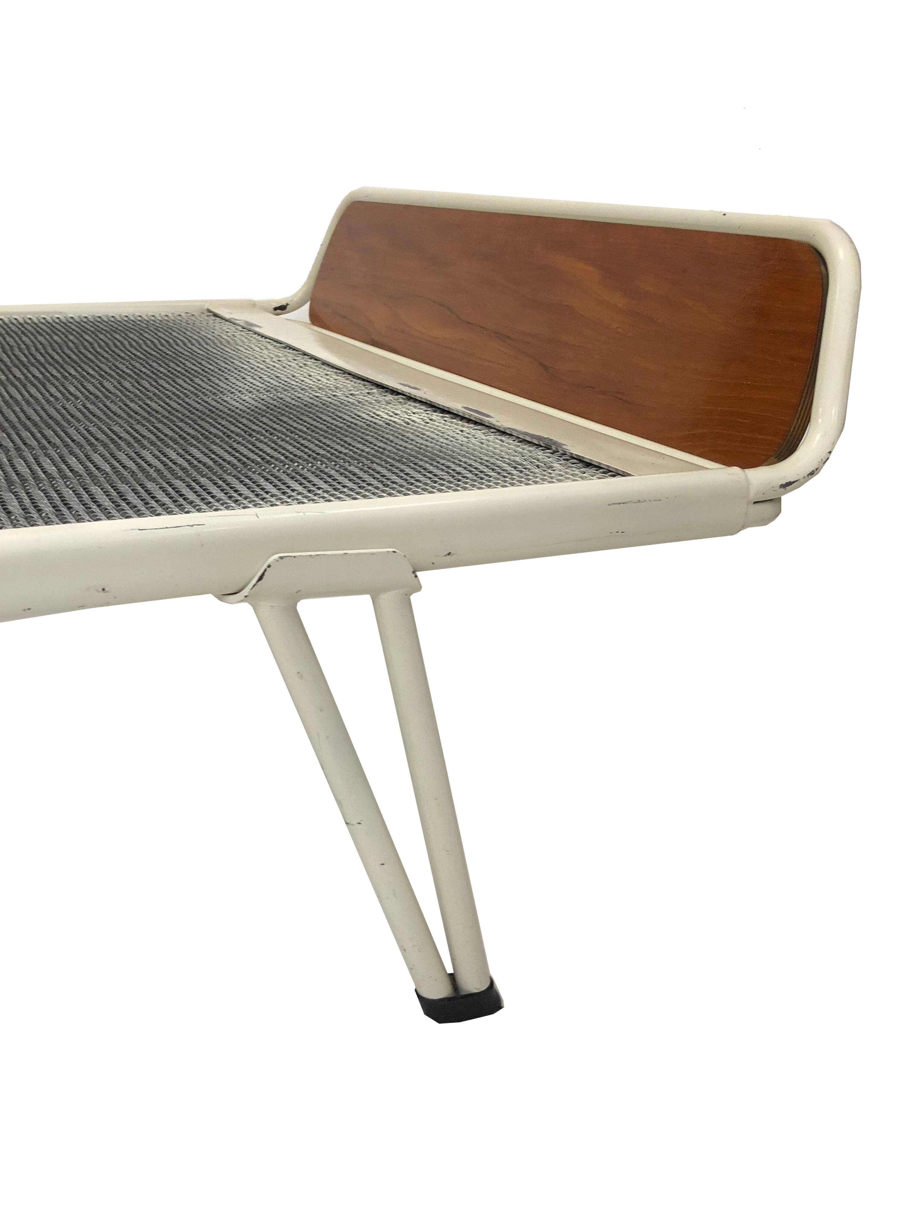 Vintage meridian in teak steel steel hairpin country leg down 60s