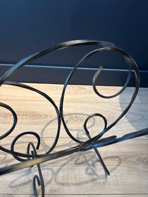 Vintage wrought iron magazine rack