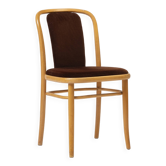 Chaise en bois courbé et velours marron par TON