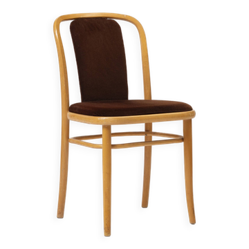Bentwood chair in brown velvet by TON