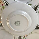 set of 6 colorful flat plates Made in Italy vintage