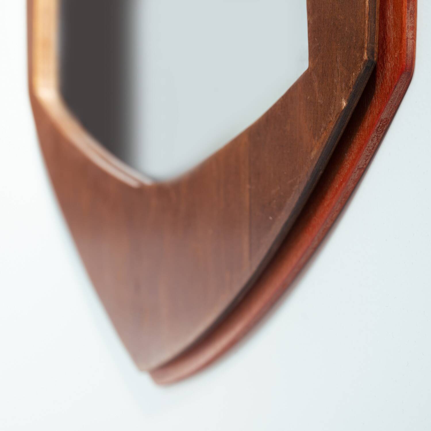 Art Deco Amsterdam School wall mirror in oak, The Netherlands, 1920s