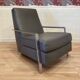 1970s steel and leather designer armchair