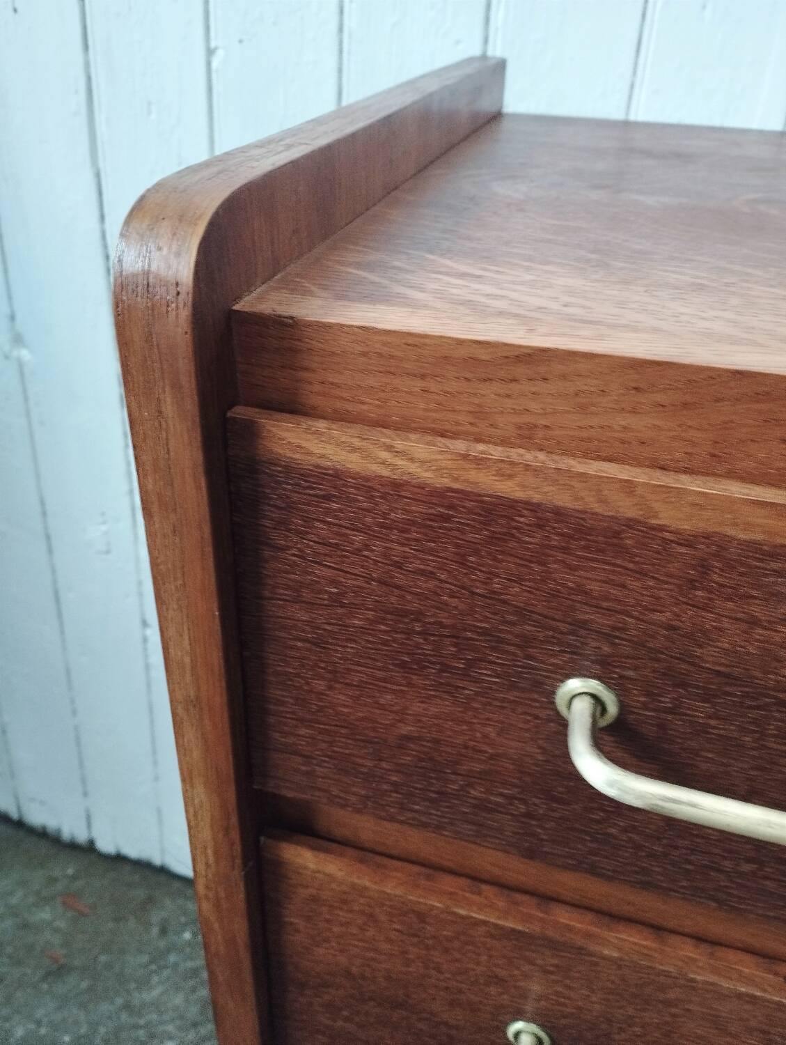 Vintage chest of drawers with solid oak compass legs