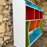 Shelf with wall or wooden lockers