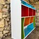 Wall-mounted or free-standing wooden locker shelf