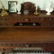Counter desk and tiered stand in Neo-Renaissance oak
