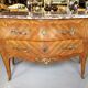 Commode Louis XV marqueterie et marbre