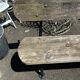 Antique garden bench in cast iron and wood from the 1940s