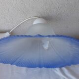 Blue glass pendant light
