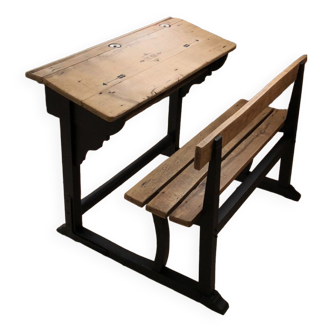 School desk with inkwell