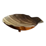 Renzo Cassetti Vintage Brass Shell Bowl with golden patina – Handcrafted Italy 1960s