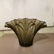 Art Deco vase in polished and frosted smoked glass